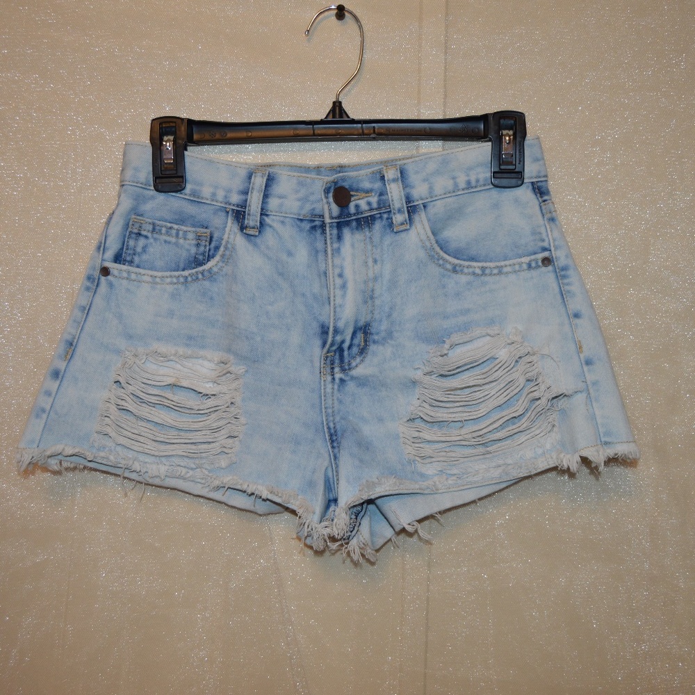 High-waisted Denim ripped Shorts
